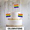 G128 12 Pack Handheld LGBT Rainbow Pride Stick Flags | 4x6 In | Printed 150D Polyester, Social Flag, Solid Plastic Stick, Spear White Tip